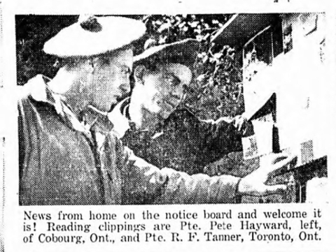 HAYWARD, PETER JOHN - Stormont, Dundas and Glengarry Highlanders, R.C.I.C.