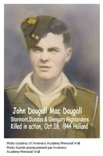 MACDOUGALL, JOHN DOUGALD - Stormont, Dundas and Glengarry Highlanders, R.C.I.C.