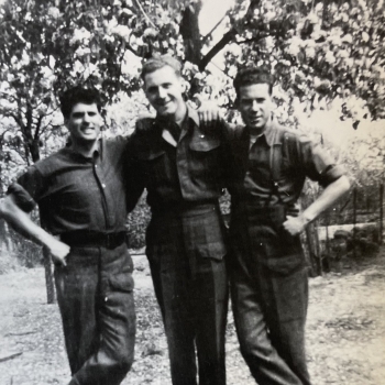 Pte. Norman Burrows (Blacky), Sgt. Ronald Haunt and Thomas Sheridan were the main constructors of Adegem Canadian War Cemetery. They had help from many local volunteers.