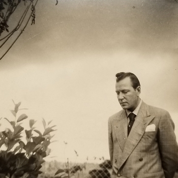 Brother David Dewar visiting the first gravesite in 1948.
