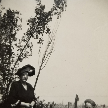 Mother Janet and Peter's eldest son visiting the first gravesite in 1948.
